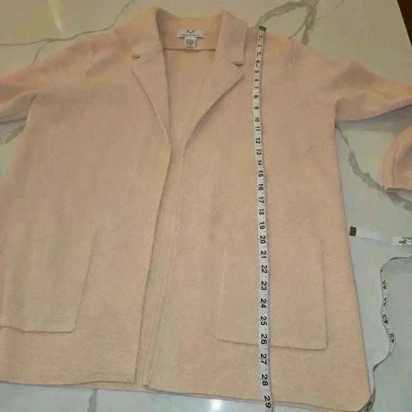 Magaschoni Womens Wool Blend Open Cardigan Pink Peach Size Large - Picture 8 of 9